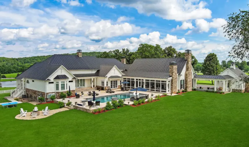 Magnolia Farm - exterior with pool and garden